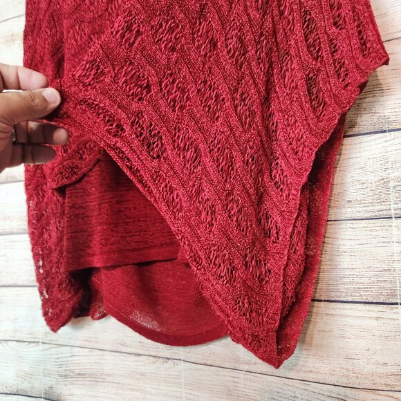 KOKOMO Cape Poncho One Size Red Tank Insert Batwing Sweater Cotton Poly - Picture 16 of 16